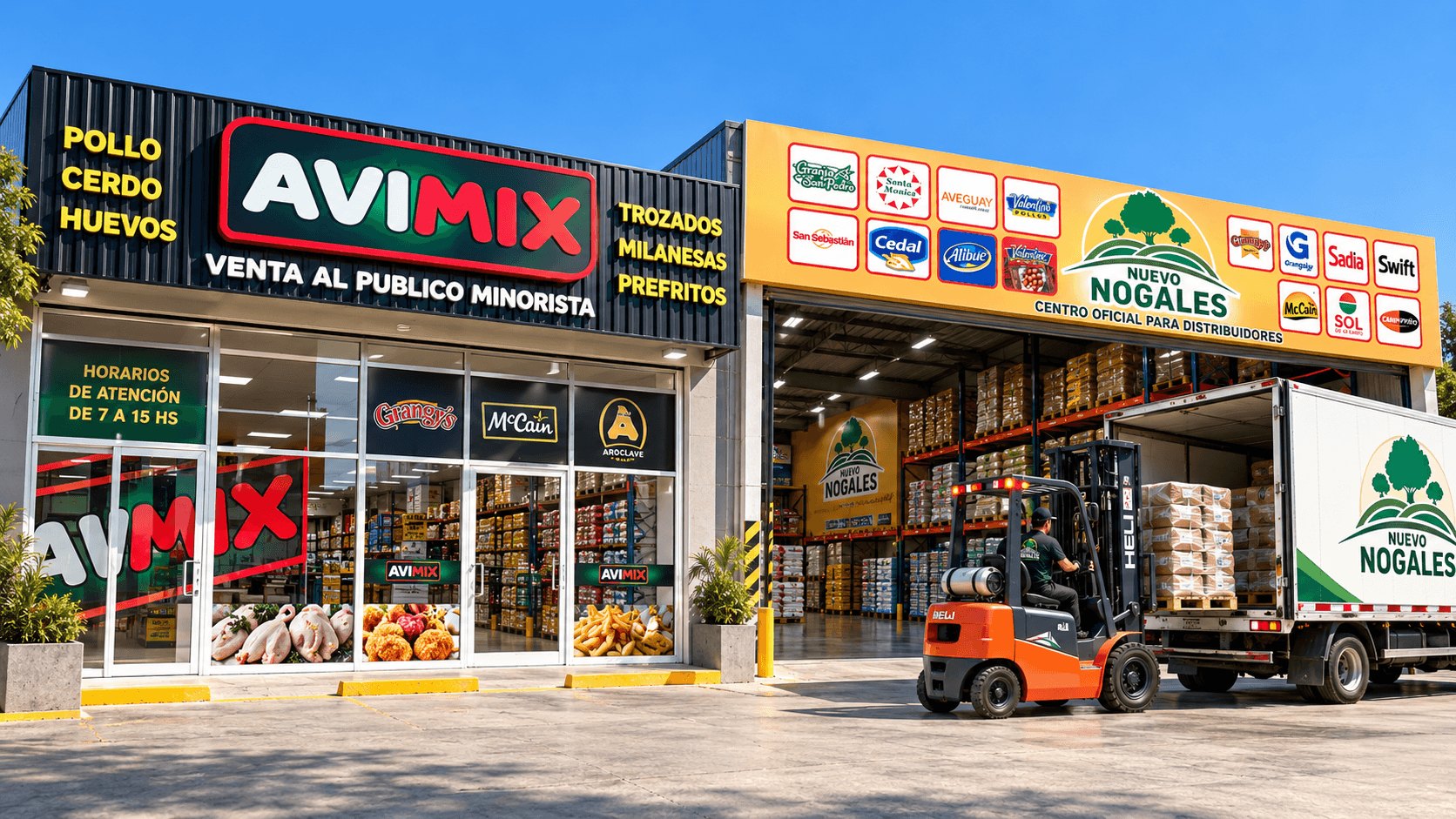 Los locales de AVIMIX y Nuevo Nogales en Moreno
